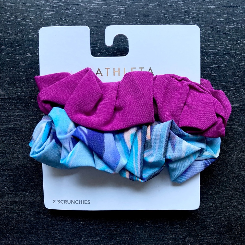Athleta Scrunchie 2-pack - Magnolia Purple / Multi Marble Print